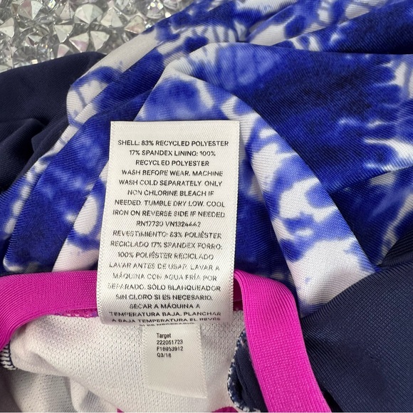 art class body suit long sleeves tie dye blue white Navy and Pink Kids shirt - Picture 9 of 11